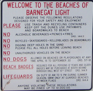 beach regulations sign