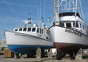 dry docked boats in Barnegat Light