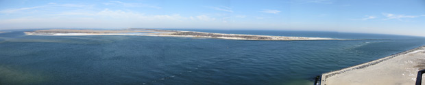 barnegat inlet from the shores of Barnegat Lighthouse State Park