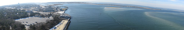 barnegat light as seen from the Barnegat Lighthouse