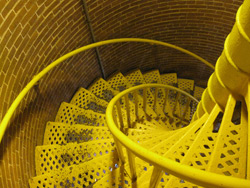 the spiral staircase in the Barnegat Lighthouse
